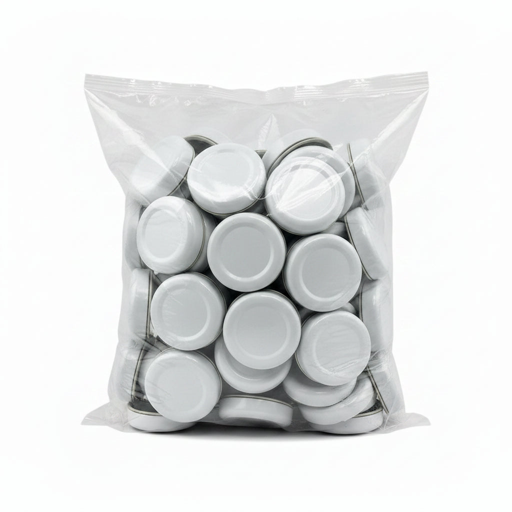Couvercle Twist-Off 38 Blanc Avec Bouton