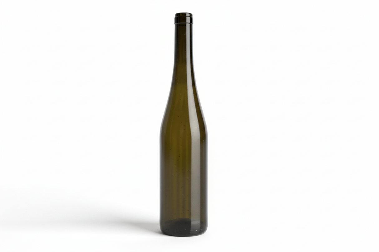 🍾Botella de Cristal Rhin Alta 750ml Corcho Canela