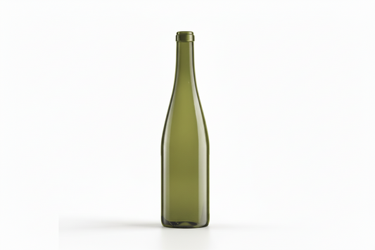 🍾 Botella de Cristal Rhin Baja 750ml Corcho Verde Uva