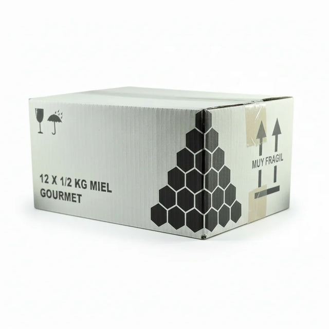 Caja de cartón 12 tarro Apiari 1/2kg.