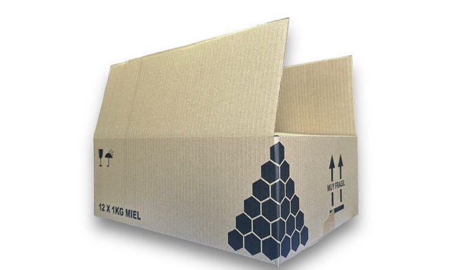 Caja de cartón para 12 tarro de cristal Celdillas 1kg – Capacidad 12 tarros