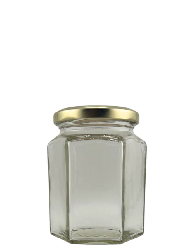 🫙⬣ Tarro de Cristal Hexagonal 288 ml Twist-Off 63