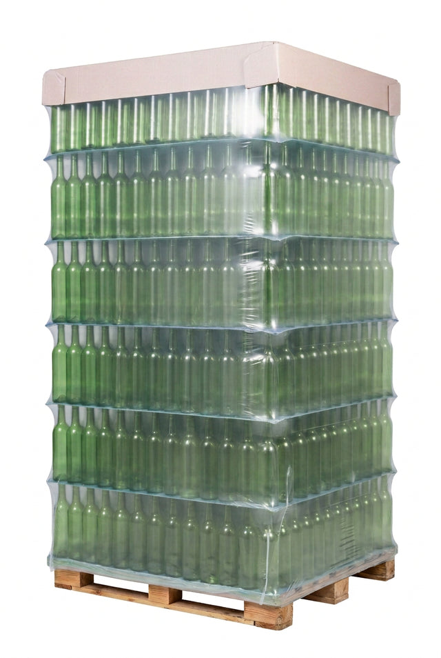 🍷 Palet Botella de Cristal Bordelesa Leve Verde Claro H315 75 cl | 1.440 Unidades