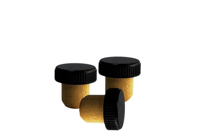 Tapón de corcho cabeza plástico Negro 29x19.15Ø