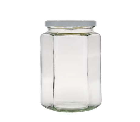 🫙⬣ Tarro de Cristal Hexagonal 580 ml Twist-Off 82