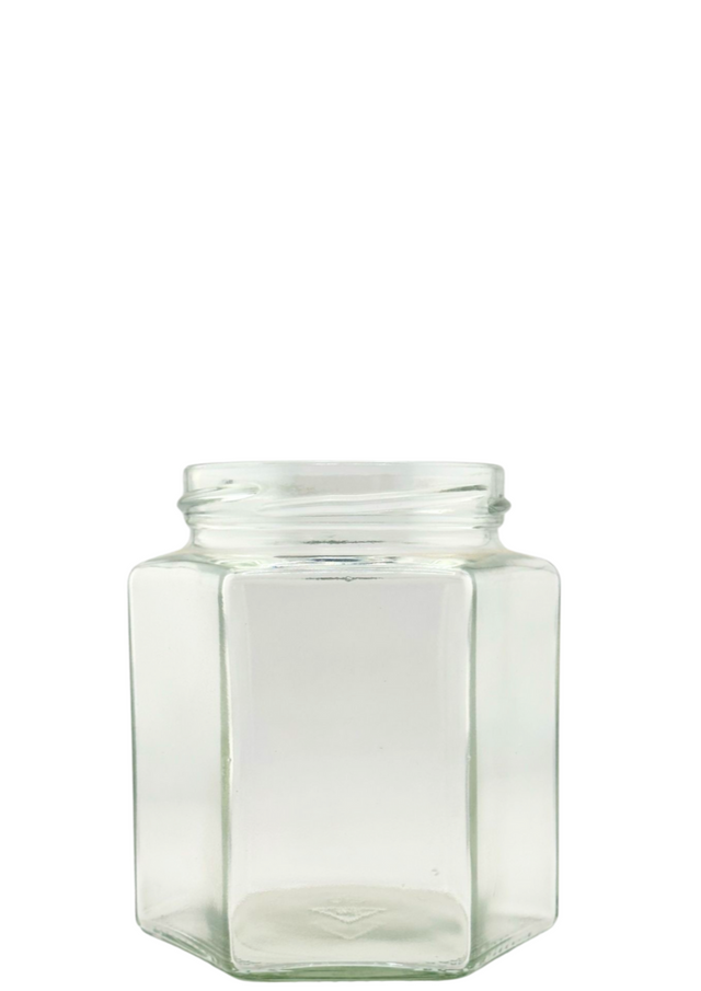 🫙⬣ Tarro de Cristal Hexagonal 390 ml Twist-Off 70