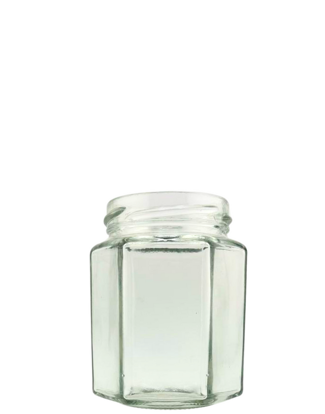 🫙⬢Tarro de Cristal Hexagonal 196 ml Twist-Off 58