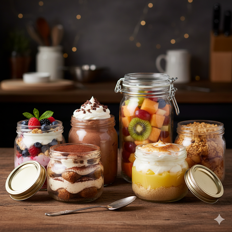 Usos de los tarros de cristal con cierre twist-off para postres (150–350 ml): el envase versátil y sostenible que realza tu receta