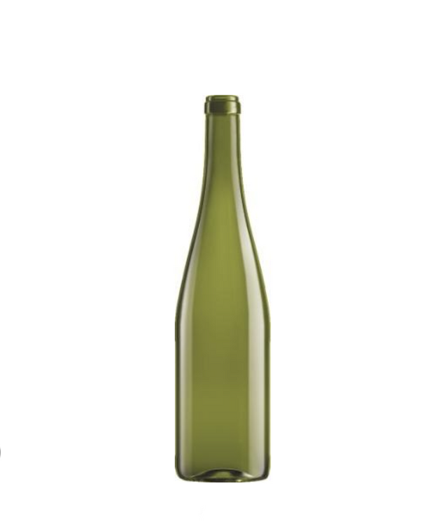 🍾Botella de Cristal Rhin Baja 750ml Corcho Verde Uva