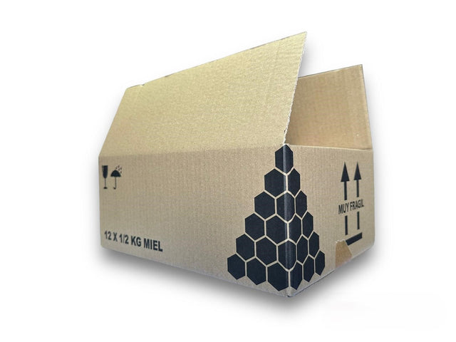 Caja de cartón tarro Miel 1/2 kg. 300 x 226 x 126 mm