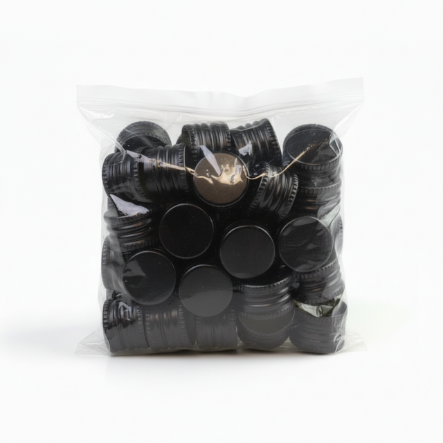 ⚫Tapón Pilfer 24 X 15 Negro Prefilatado