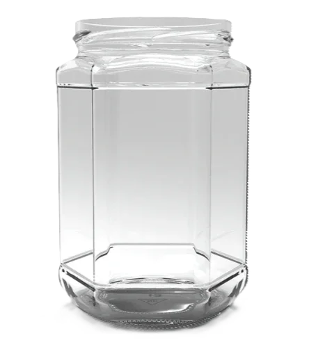 🫙⬣ Tarro de Cristal Hexagonal 580 ml Twist-Off 82