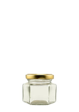 🫙⬣ Tarro de Cristal Hexagonal 106 ml Twist-Off 53