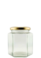 🫙⬣ Tarro de Cristal Hexagonal 390 ml Twist-Off 70